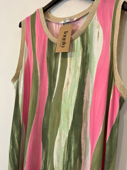 OTRAS. Vestido largo estampado rosa y verde TU(s/m)