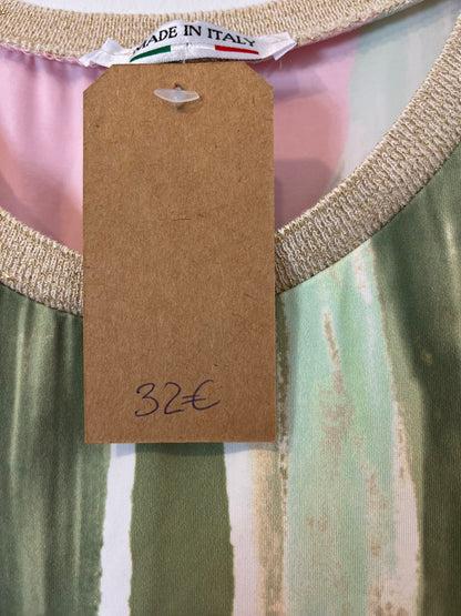 OTRAS. Vestido largo estampado rosa y verde TU(s/m)