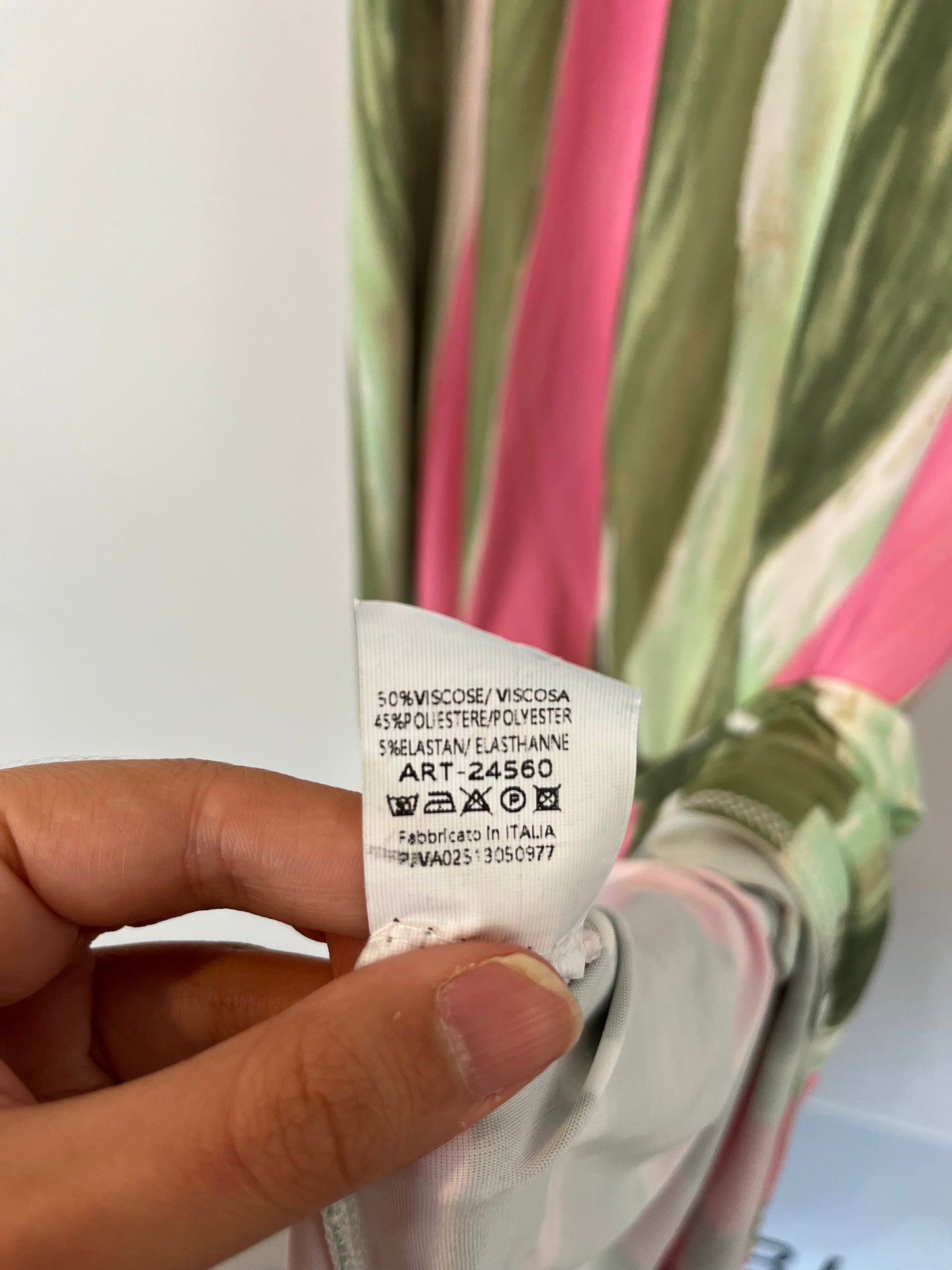 OTRAS. Vestido largo estampado rosa y verde TU(s/m)