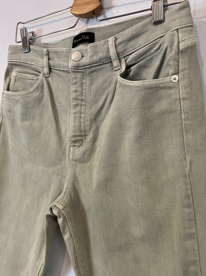 MASSIMO DUTTI. Pantalón denim verde T.38
