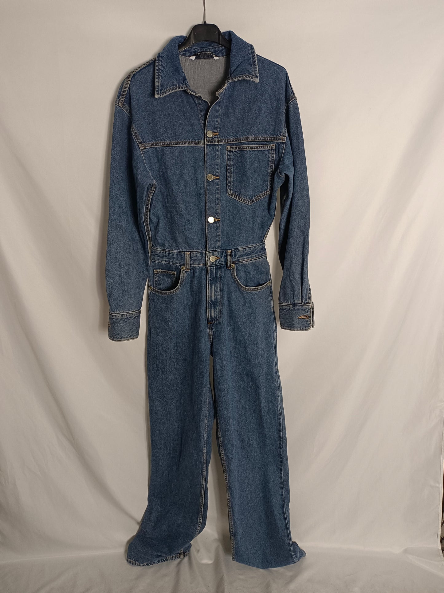 ZARA. Mono denim pata ancha T.xs