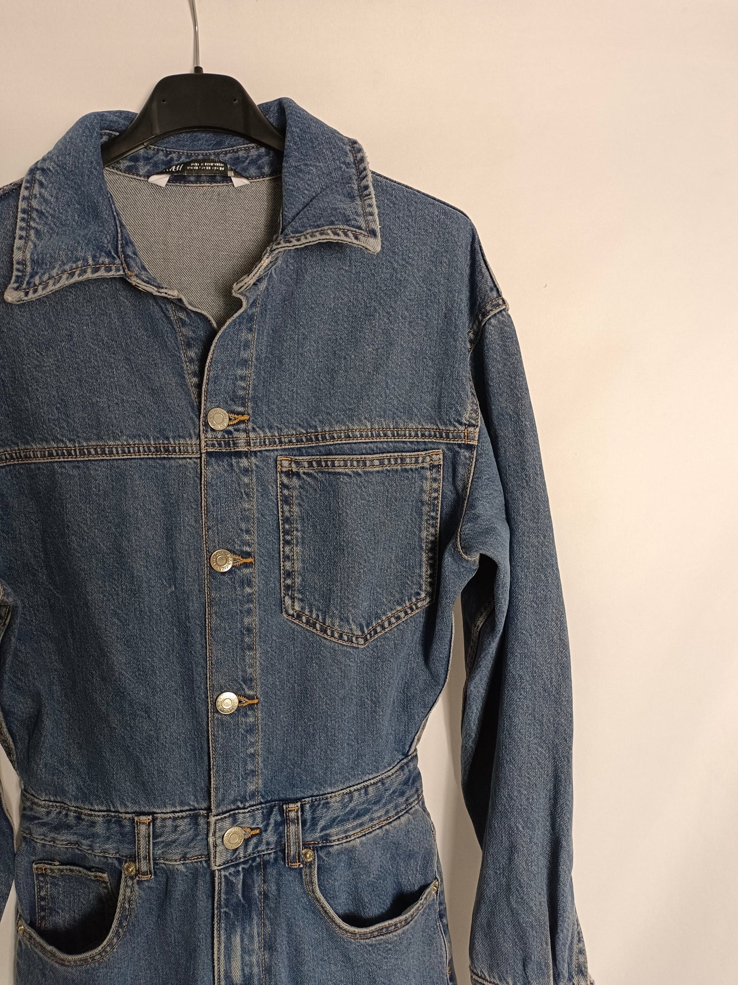 ZARA. Mono denim pata ancha T.xs