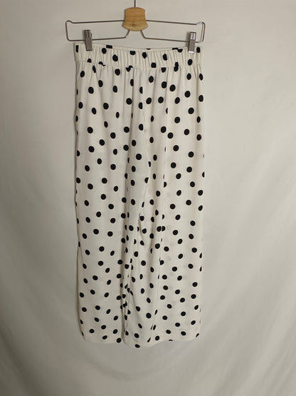 ZARA. White polka dot trousers T.xs