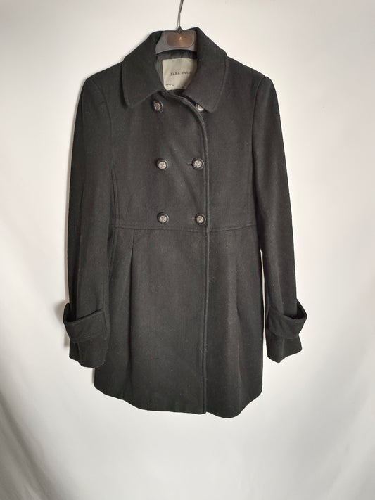 ZARA. Black cloth coat T.xs
