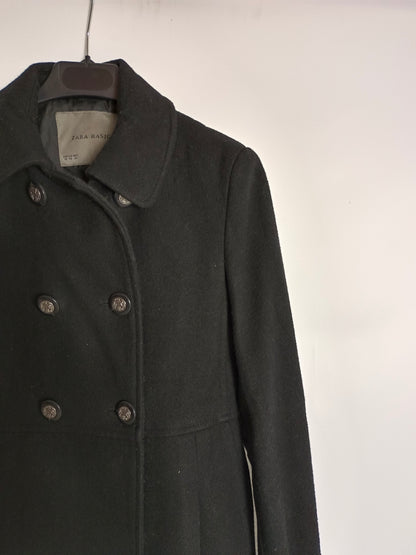 ZARA. Black cloth coat T.xs
