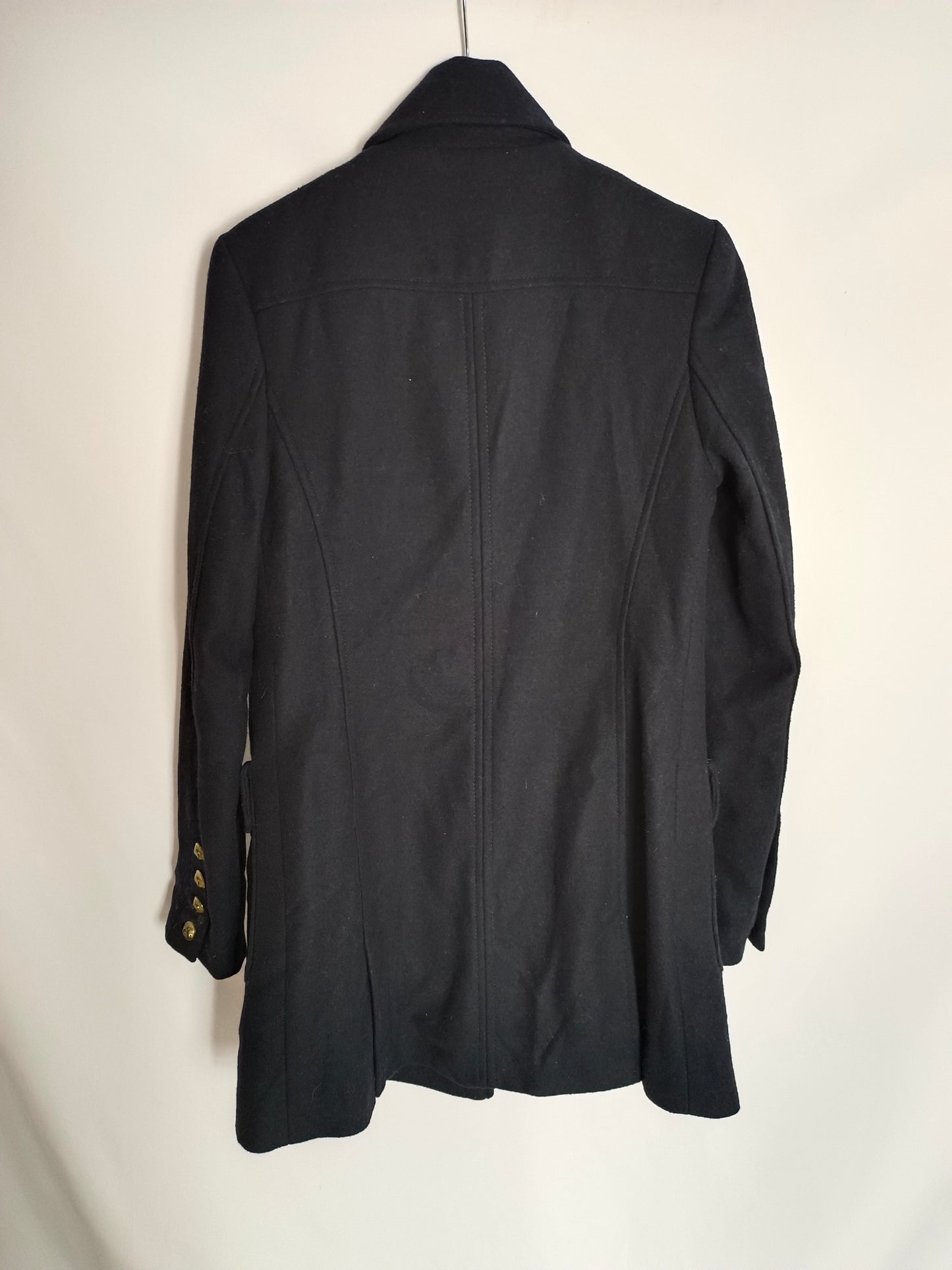 ZARA. Abrigo azul de paño T.l