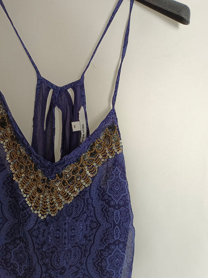 TALLY WEIJL. Top estampado abalorios T.36