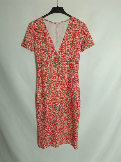 ZARA. Red floral dress Ts
