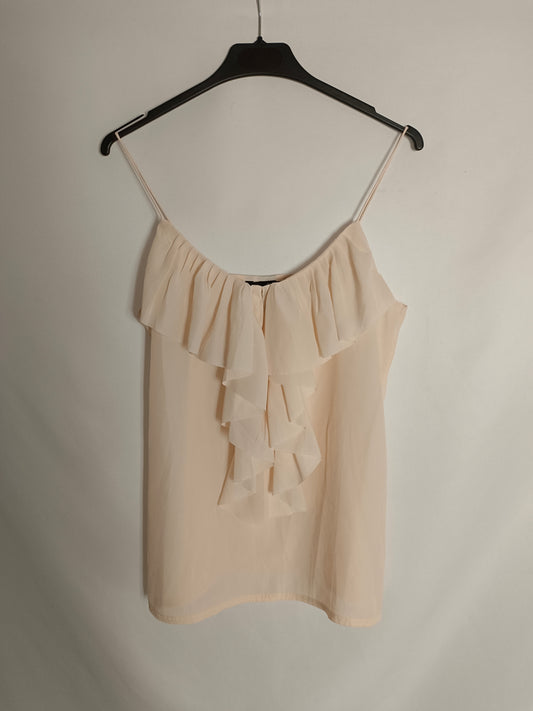 H&amp;M. Pink ruffled top S.36