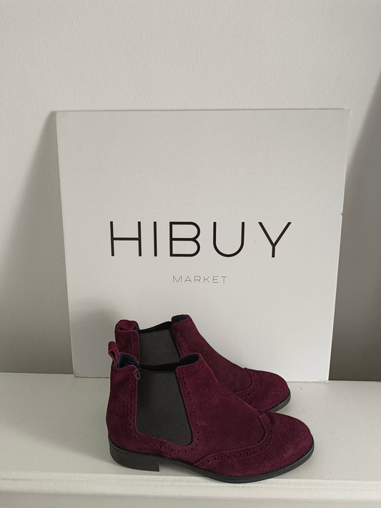 MIMAO. Botines burdeos piel T.38