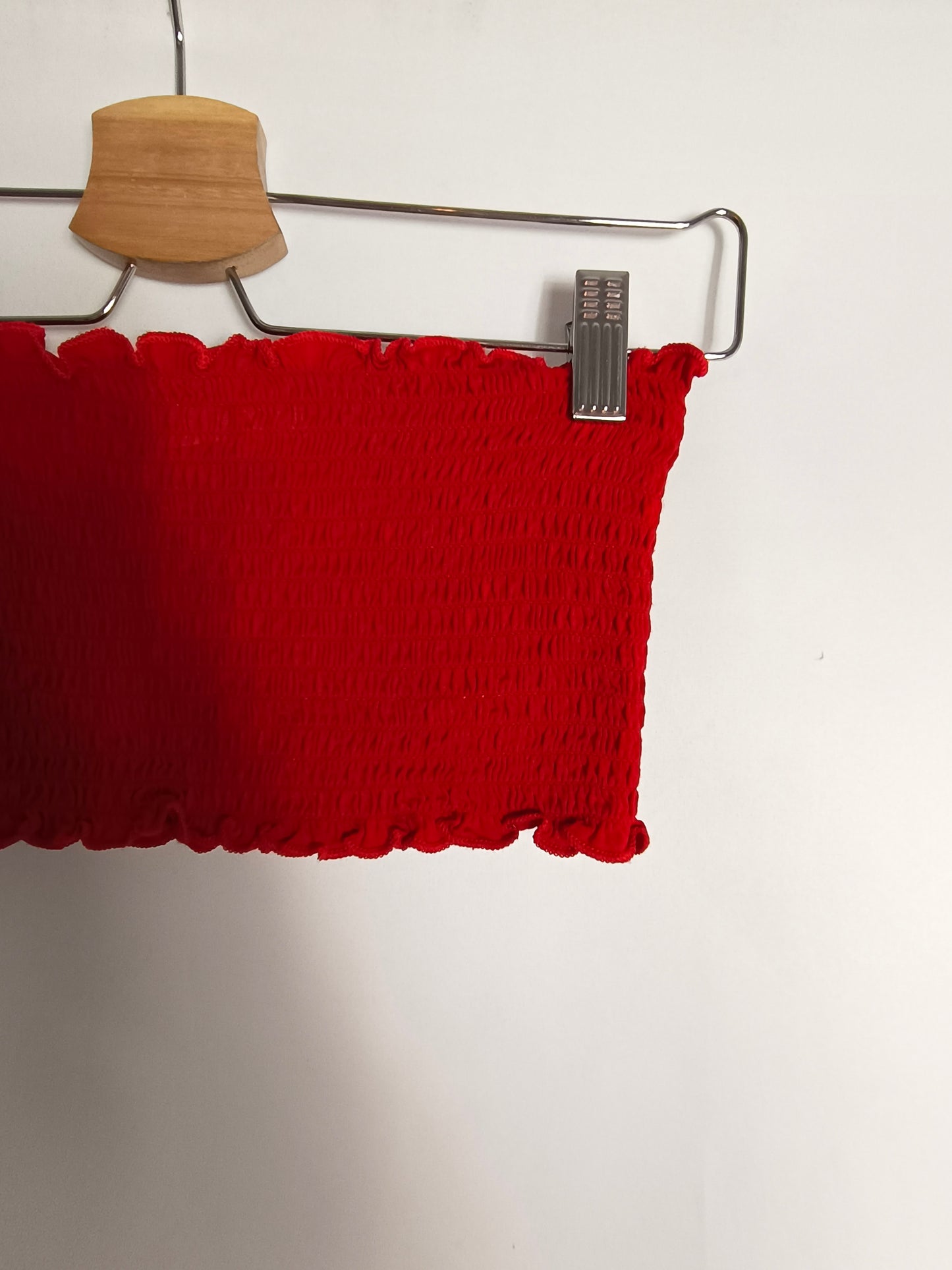 OTHERS. Red honeycomb crop top Tu(xs)