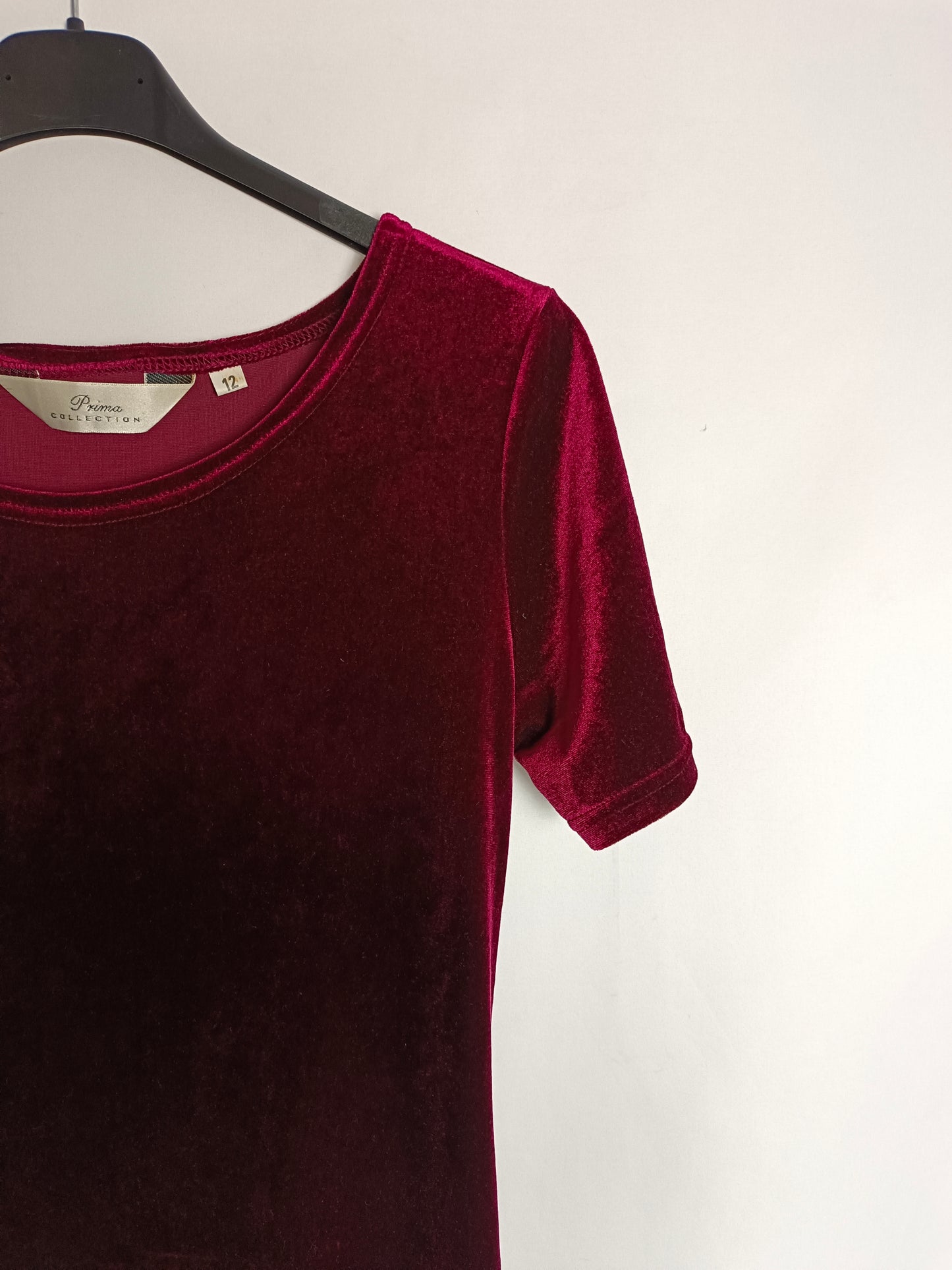 PRIMA COLLECTION. Burgundy velvet dress TM