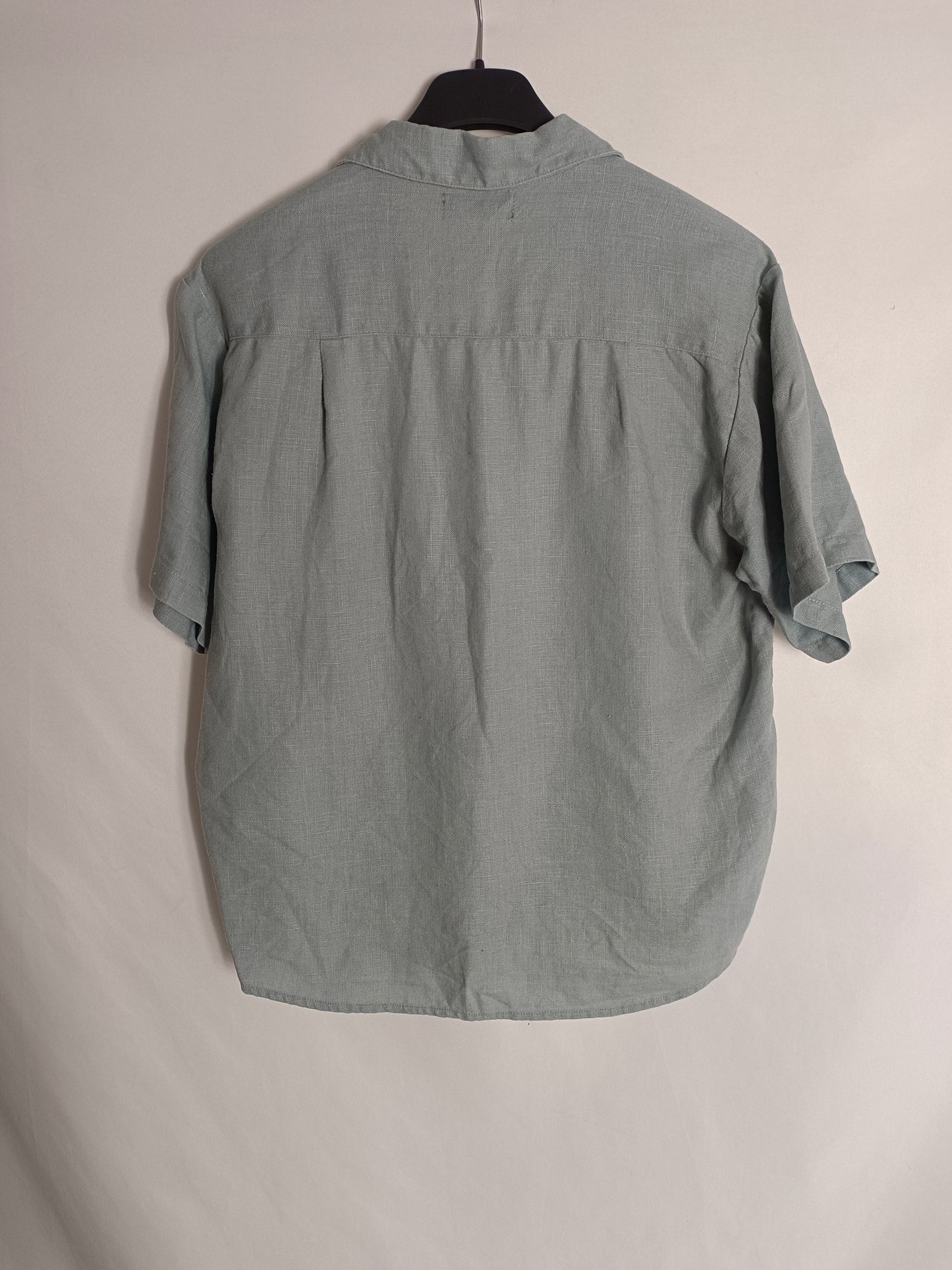 POU MOU. Camisa azul lino T.12(m)