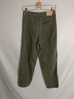 MANGO. Pantalón ancho verde T.36(tara)