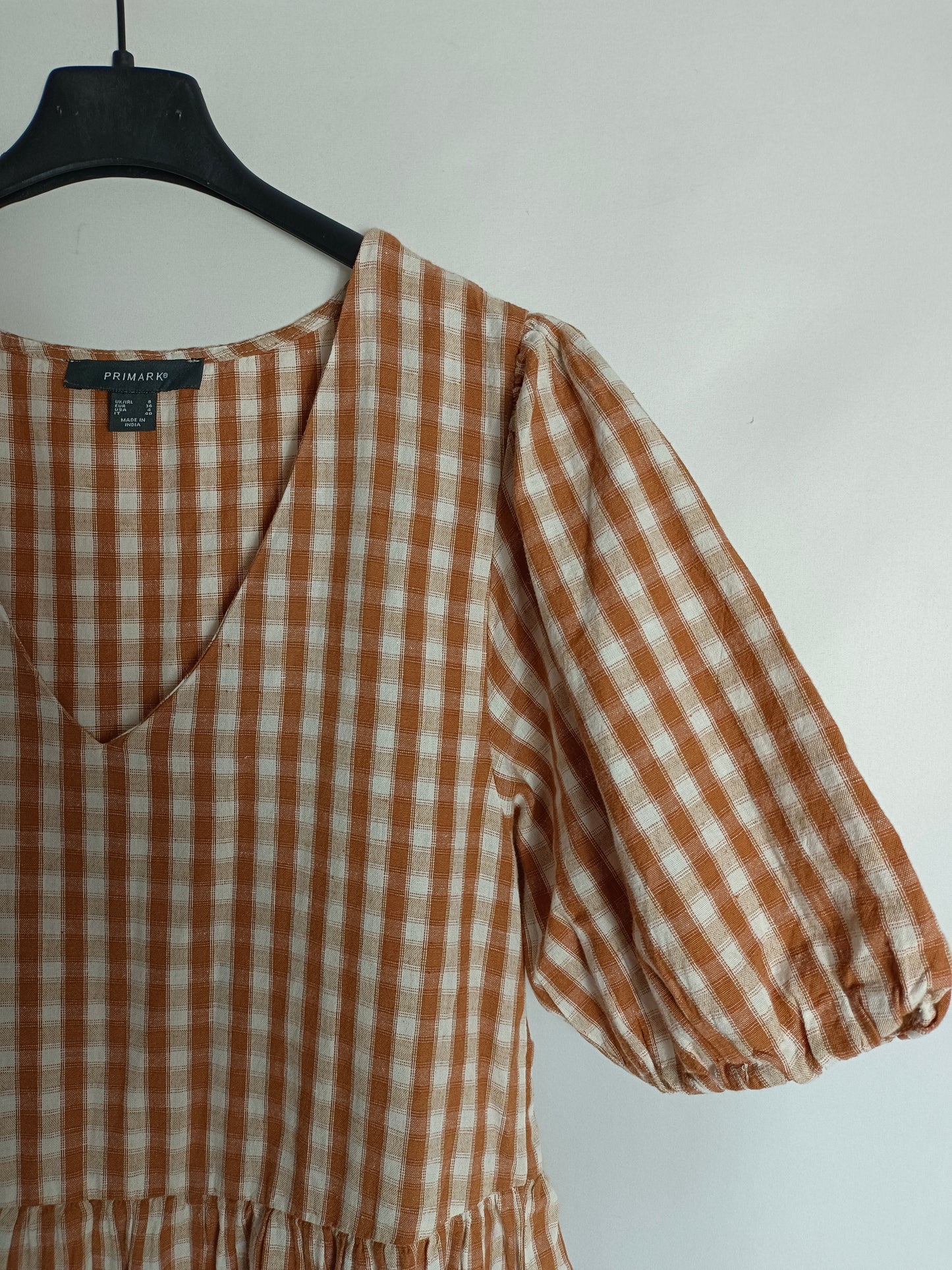 PRIMARK. Vestido corto cuadros T.36