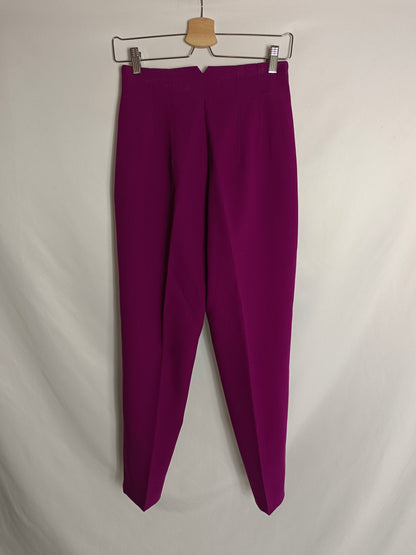 ZARA. Pantalón pinzas buganvilla T.s