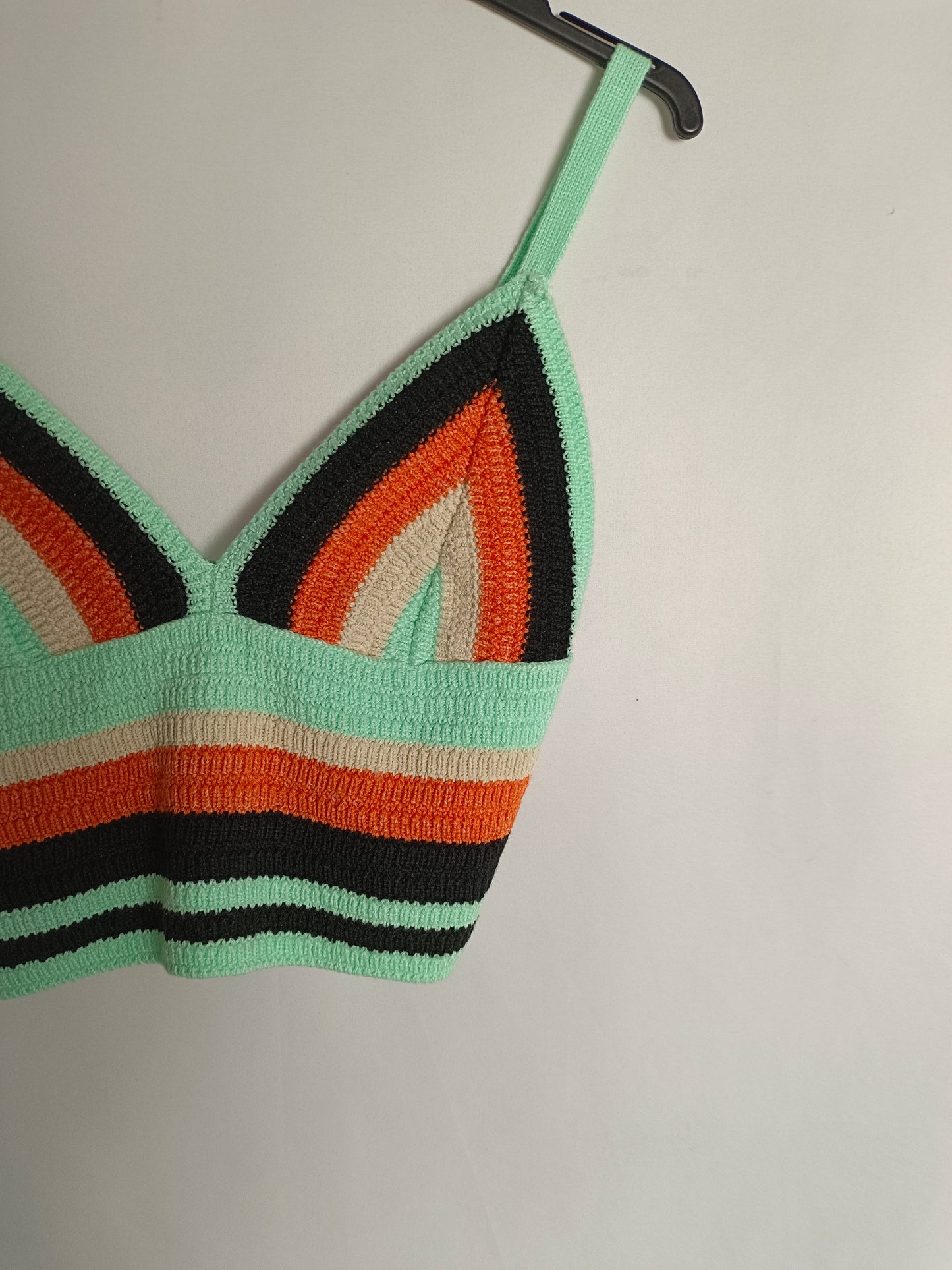 ZARA. Striped crochet top Tm