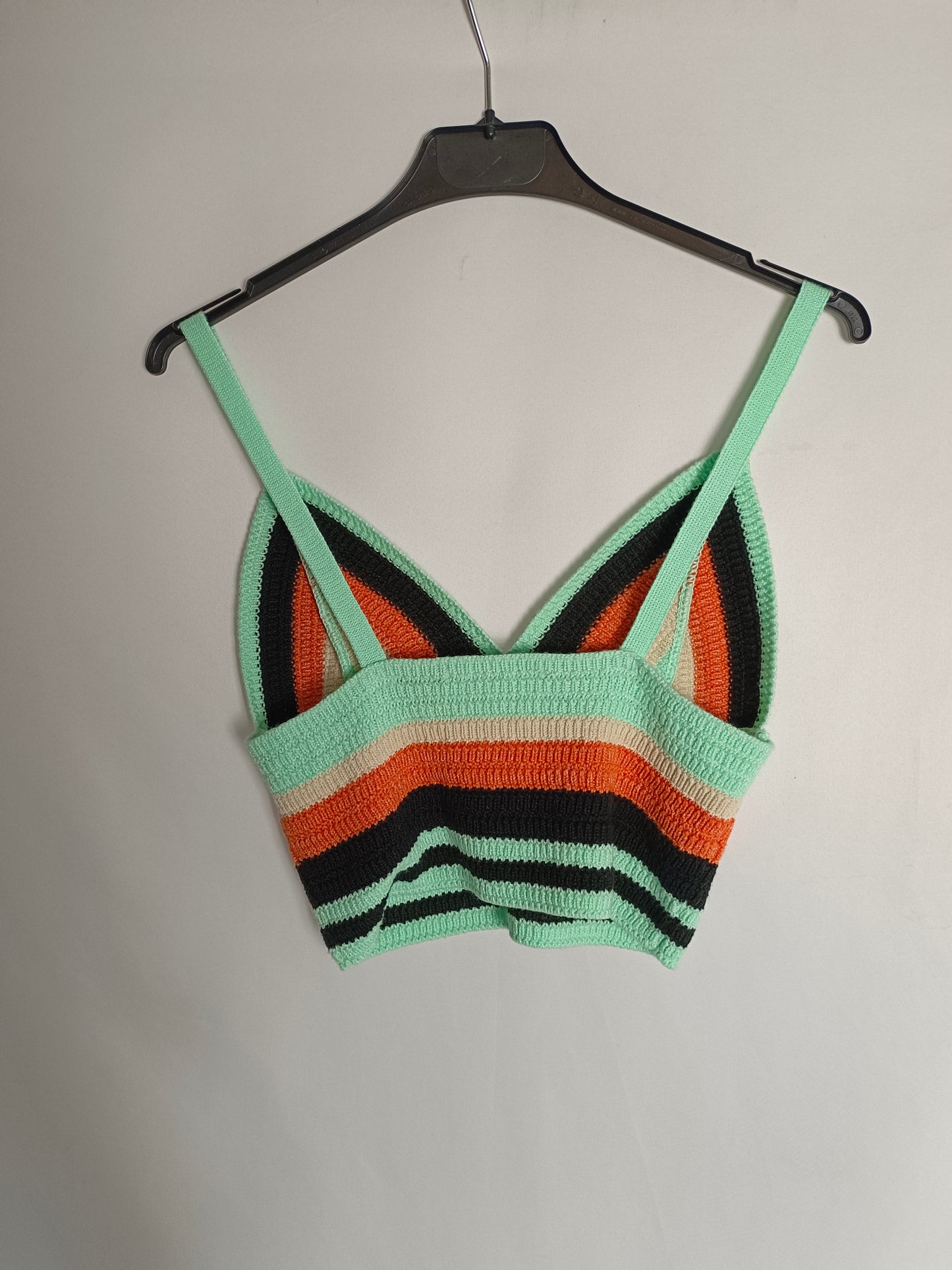 ZARA. Striped crochet top Tm