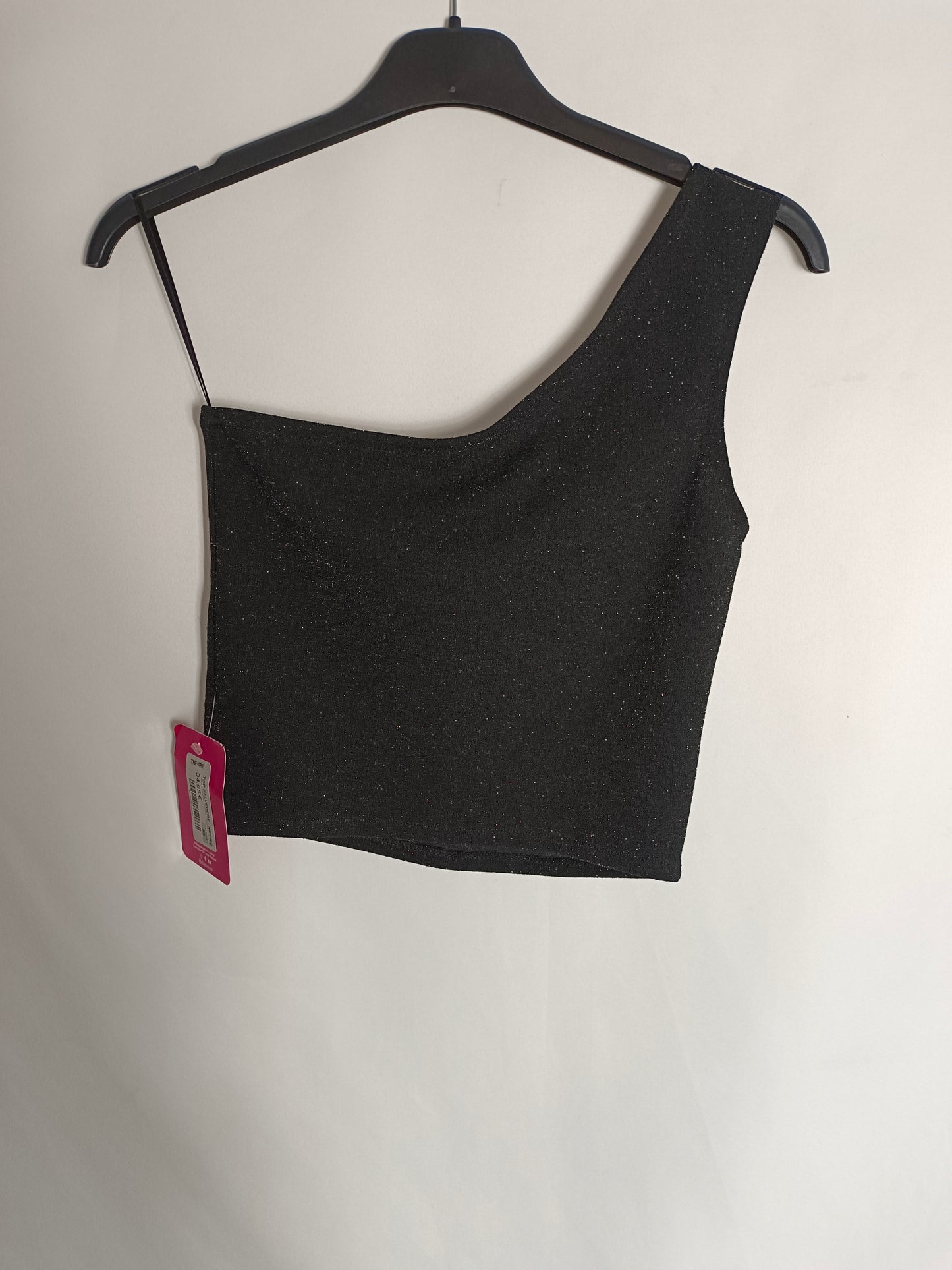 THE ARE. Top asimétrico negro T.xs