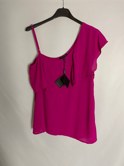 MASSIMO DUTTI. Top rosa asimétrico T.m