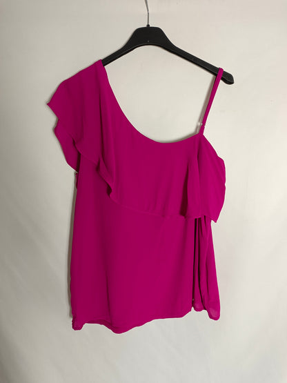 MASSIMO DUTTI. Top rosa asimétrico T.m