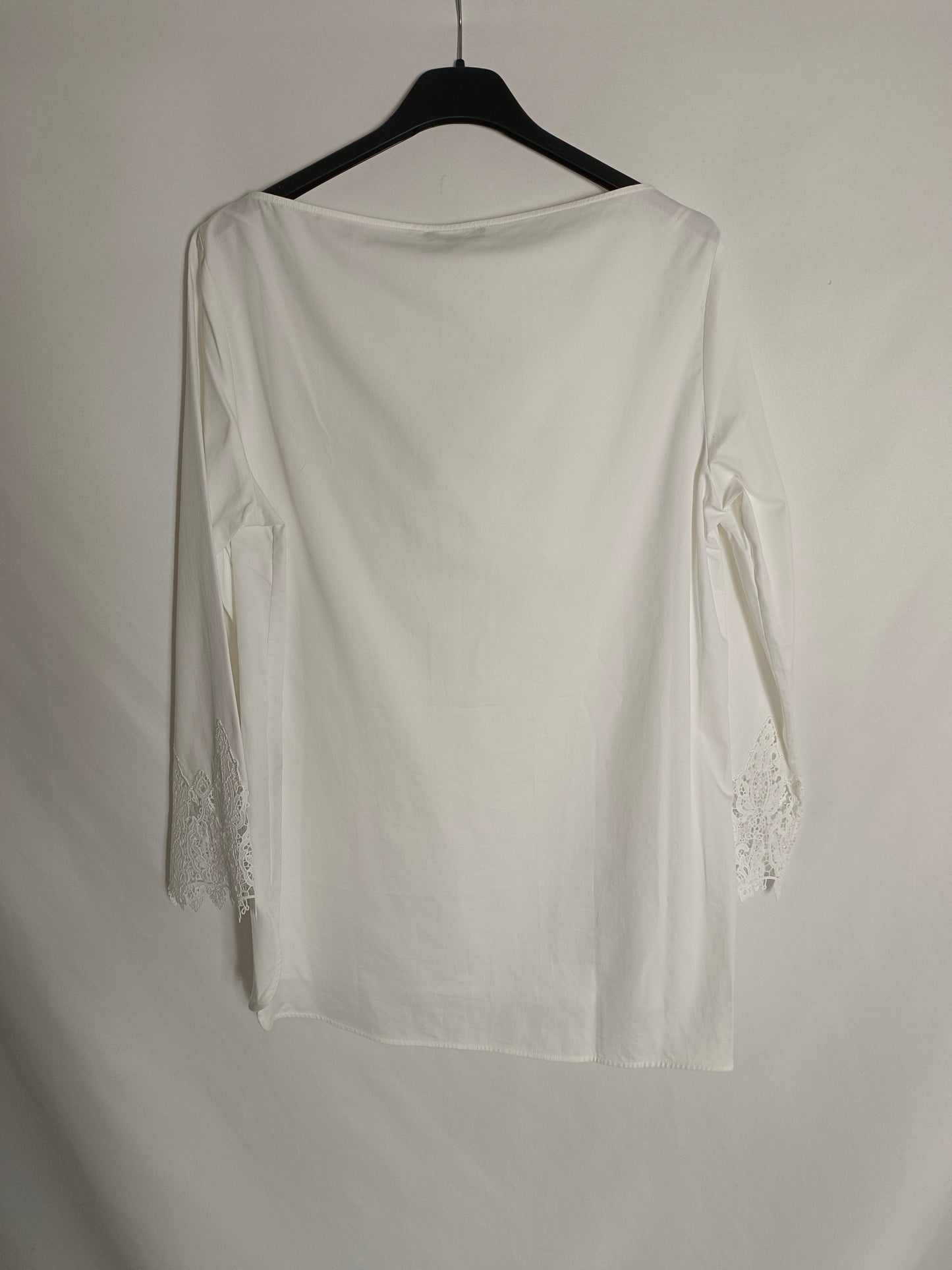 MASSIMO DUTTI. Blusa blanca mangas T.38