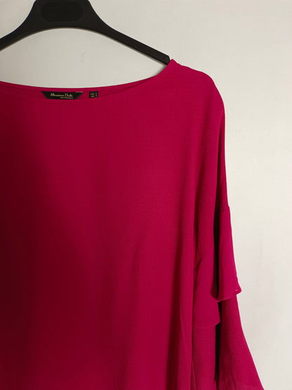 MASSIMO DUTTI. Blusa rosa volantes T.m