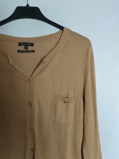 MASSIMO DUTTI. Rebeca abotonada beige T.m
