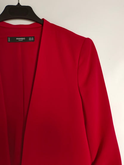 MANGO. blazer fina  roja T.xs