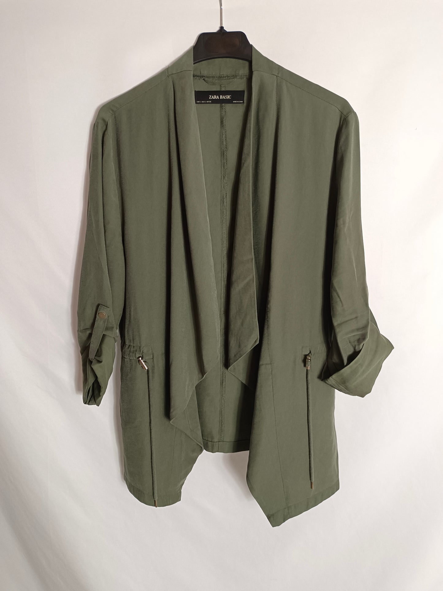 ZARA. Thin green Ts jacket