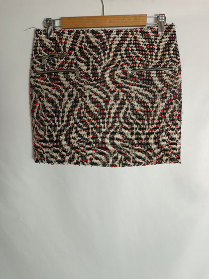 ZARA. Falda tweed estampada T.m
