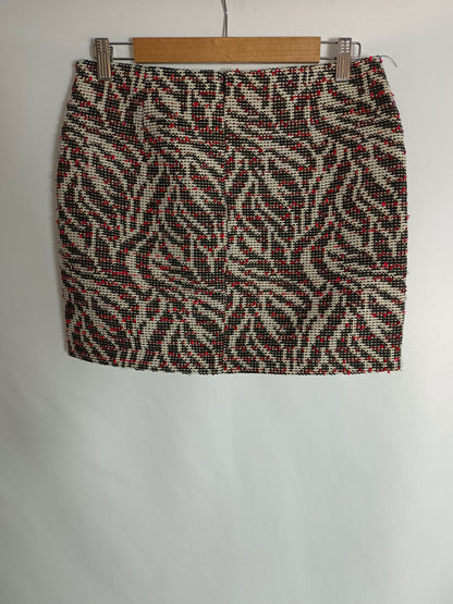 ZARA. Falda tweed estampada T.m