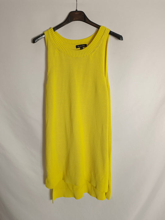 MASSIMO DUTTI. Top punto amarillo T.xs
