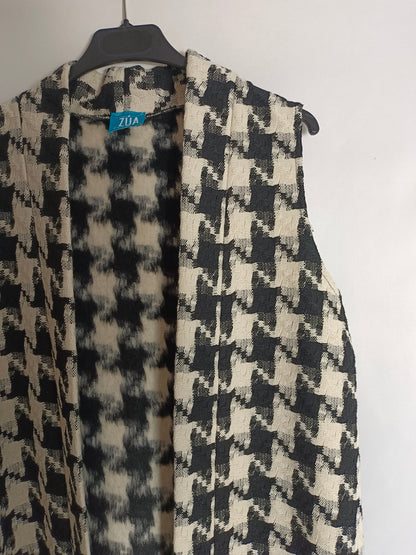 ZUA. chaleco negro pata de gallo TU(s/m)