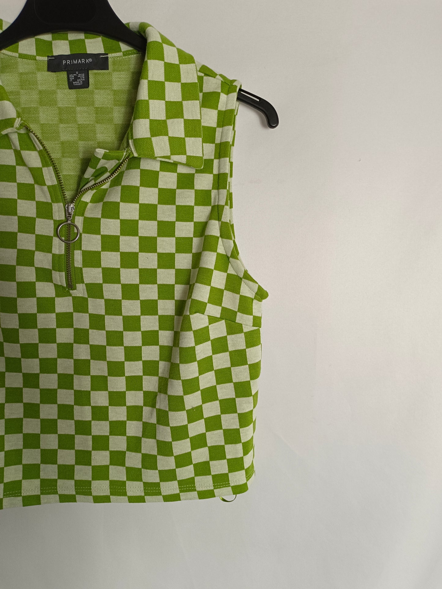 PRIMARK. Top verde cuadros T.s