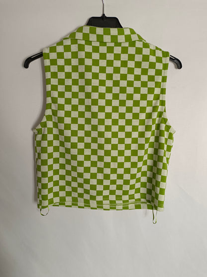 PRIMARK. Top verde cuadros T.s