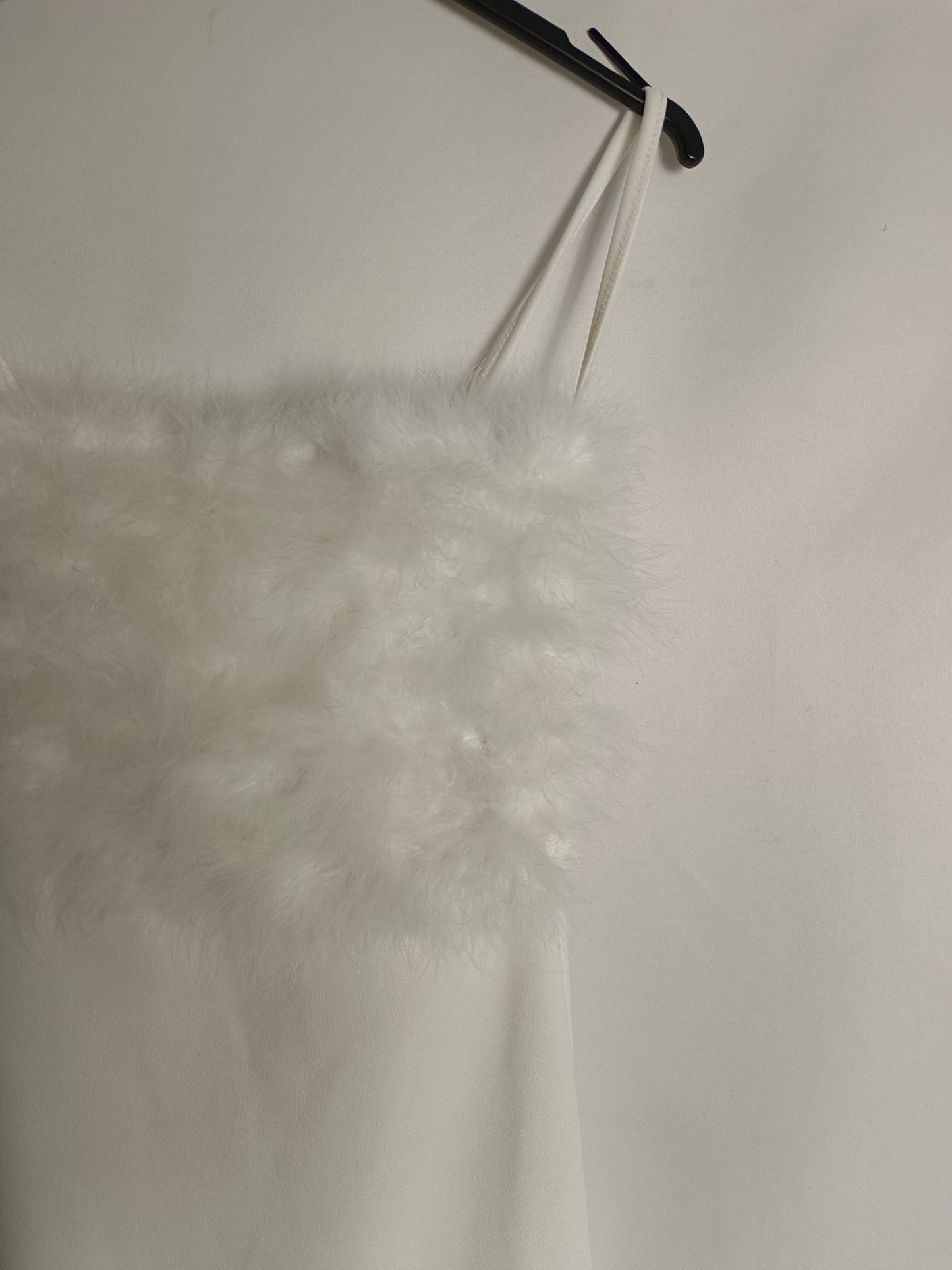 BOOHOO. White feather dress, size 36