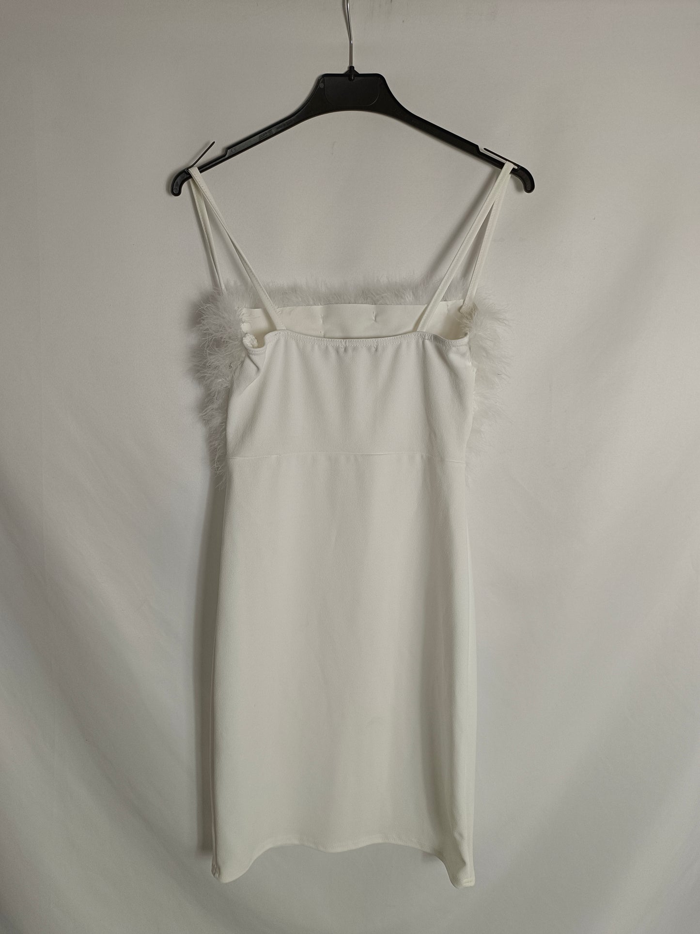 BOOHOO. White feather dress, size 36