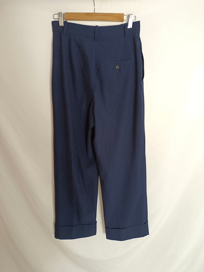 ZARA. Blue pleated trousers, size S
