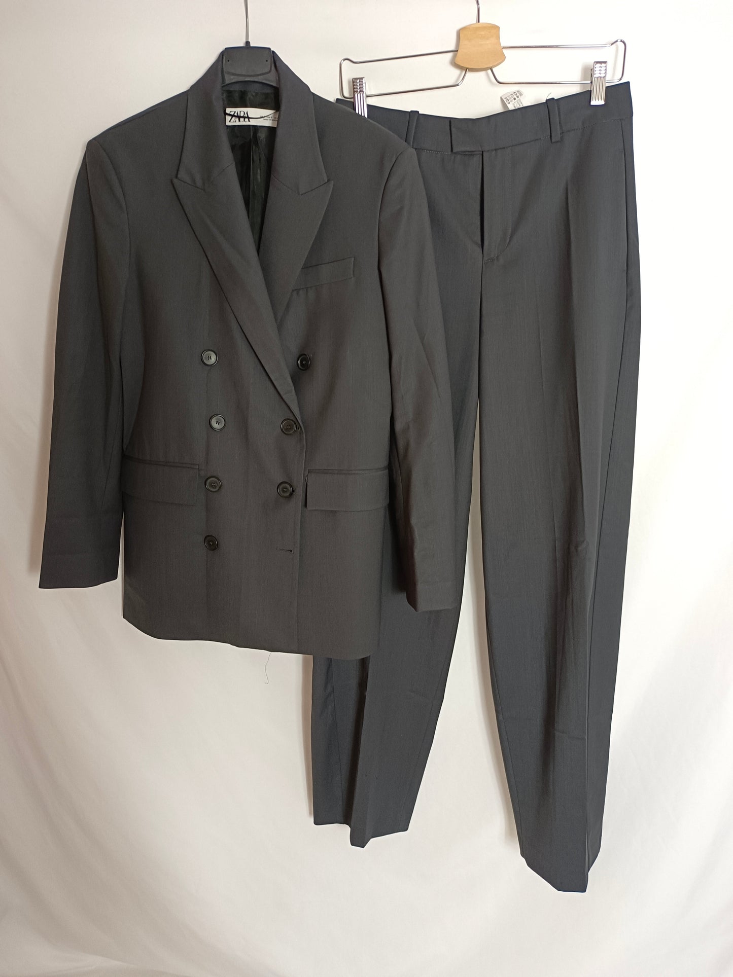 ZARA. Blazer gris oversized T.s