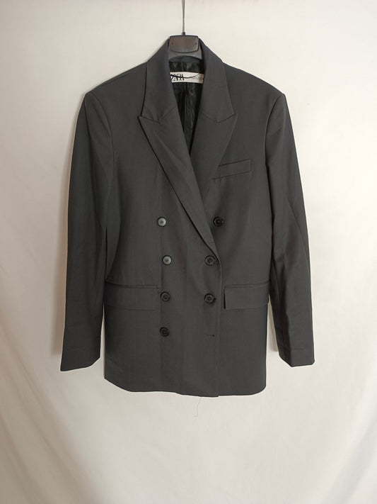 ZARA. Blazer gris oversized T.s