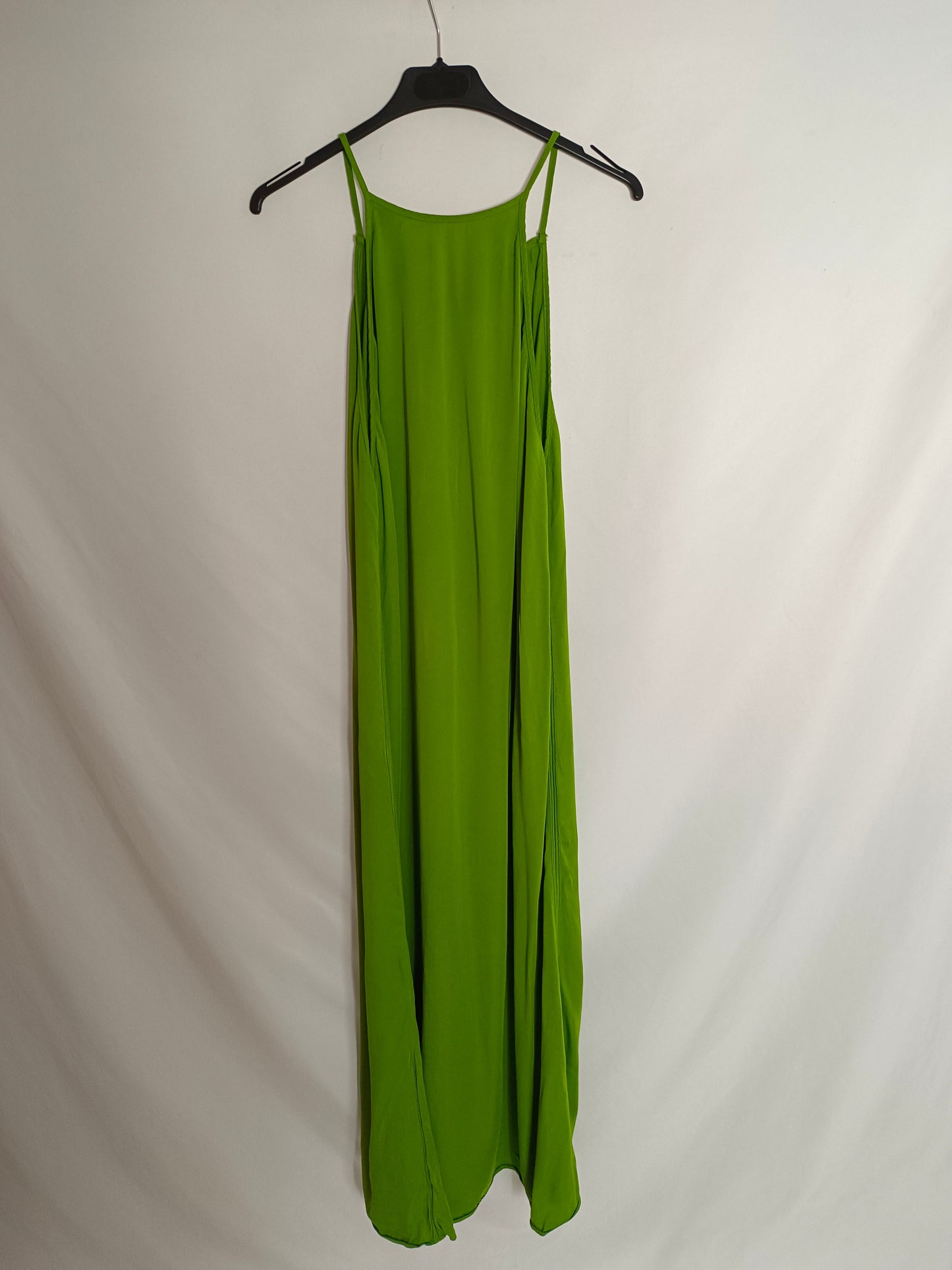 ZARA. Vestido largo verde T.m