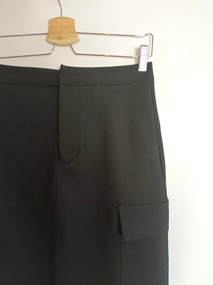 ZARA. Falda larga negra T.xs