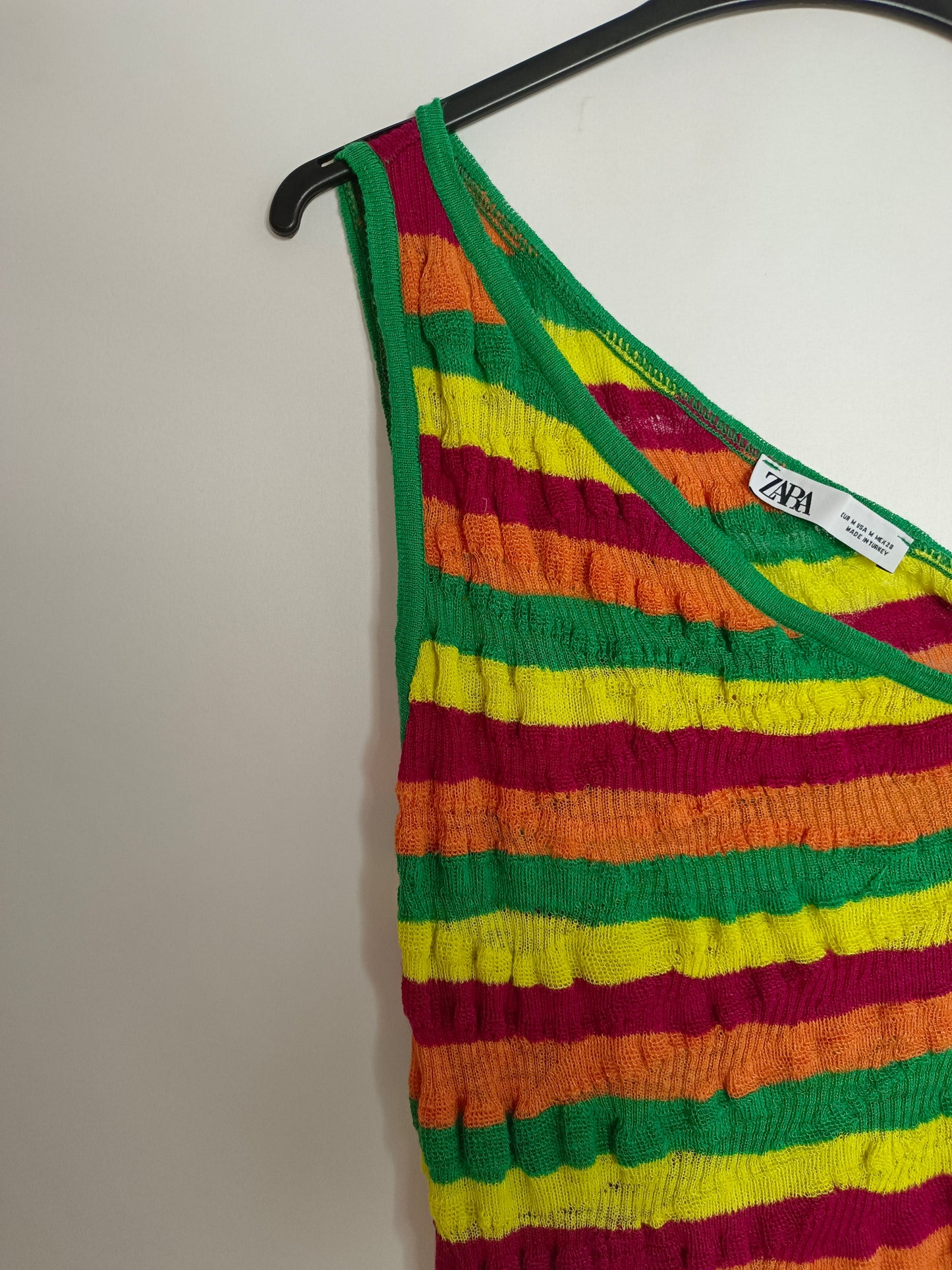 ZARA. Vestido punto asimétrico T.m