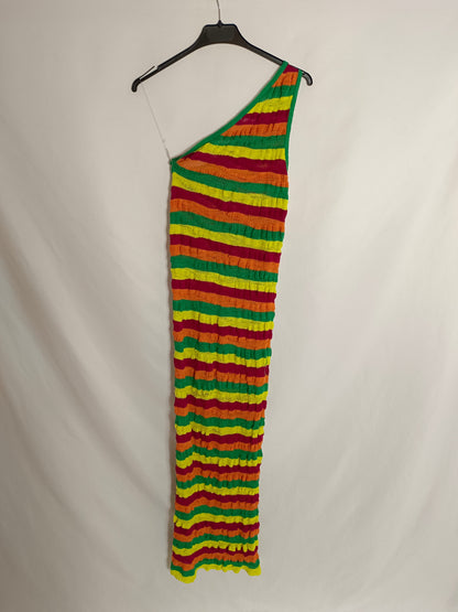 ZARA. Vestido punto asimétrico T.m