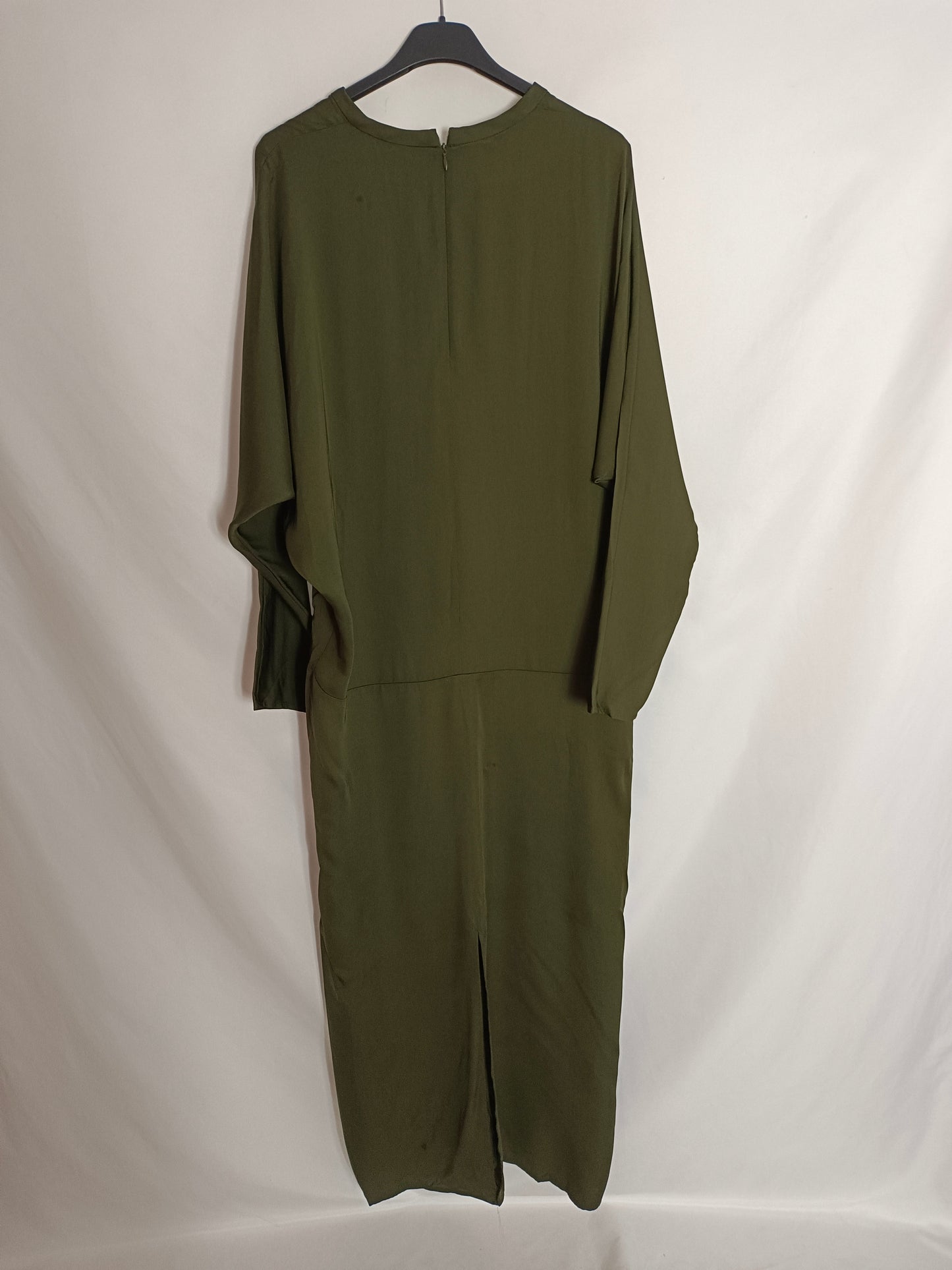 ZARA. Vestido largo verde T.m