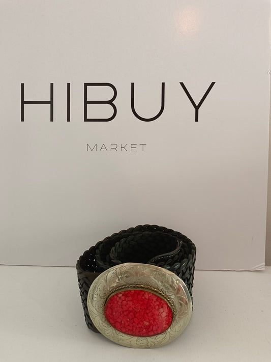 OTRAS. Cinturón negro trenzado