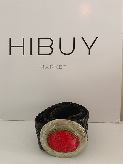 OTRAS. Cinturón negro trenzado