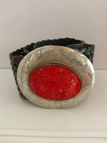 OTRAS. Cinturón negro trenzado