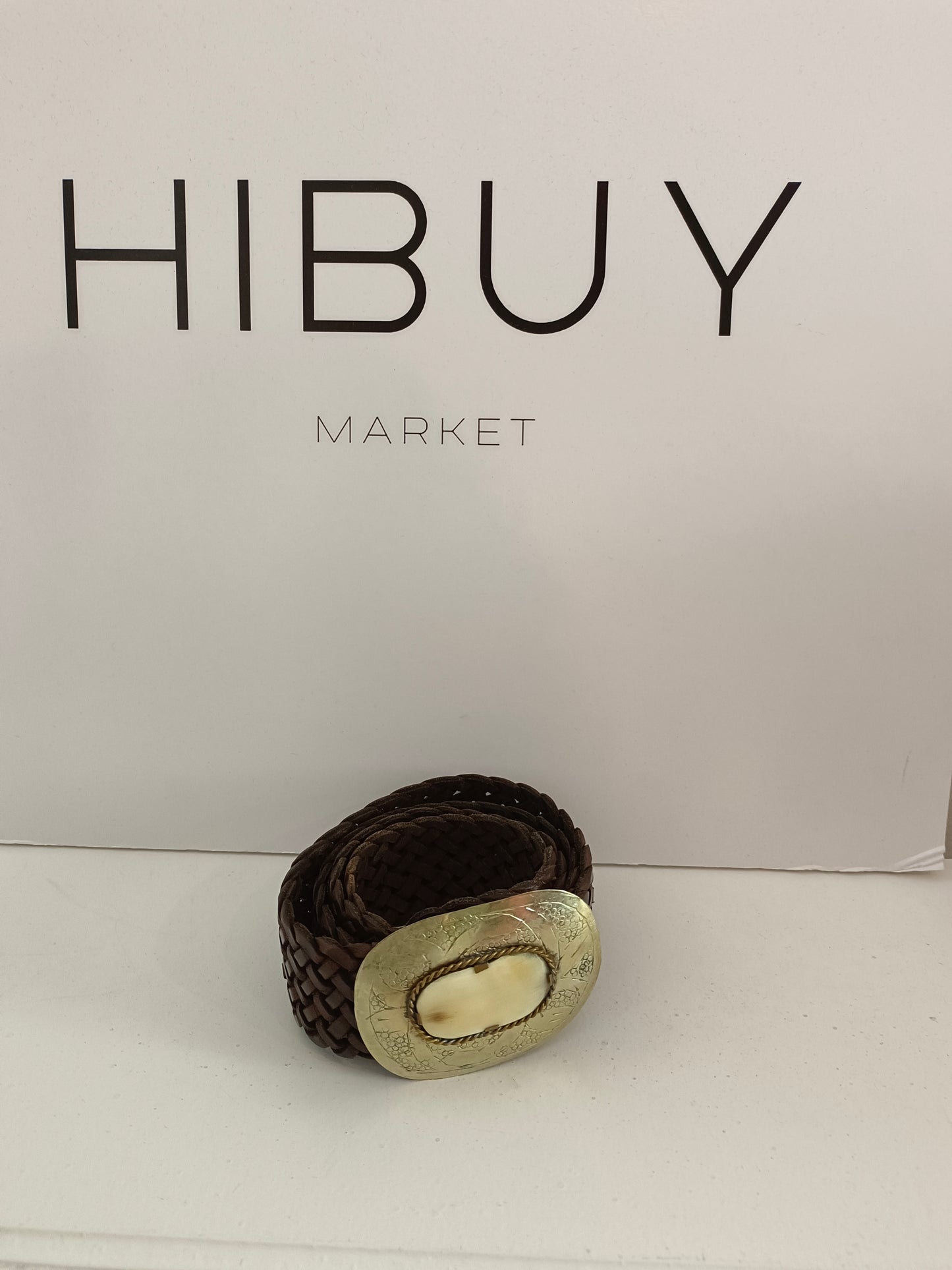 OTHERS. Brown braided belt